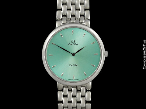 1998 Omega De Ville Mens Dress Watch with Tiffany Blue Dial - Stainless Steel