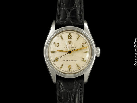 1951 Rolex Oyster Royal Mens Vintage "Shock Resisting" Watch, Stainless Steel - Classic & Rare Design