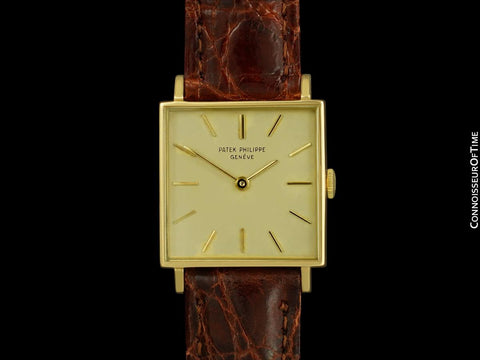 1970 Patek Philippe Vintage Mens Handwound Square Dress Watch, Ref. 3430 - 18K Gold