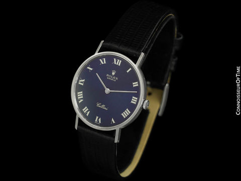 1973 Rolex Cellini Vintage Mens Midsize Handwound Watch, Ref. 3833 - 18K White Gold
