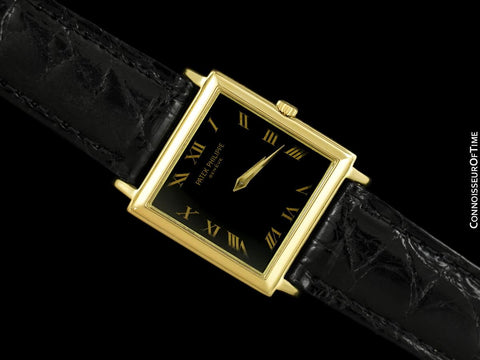 1960's Patek Philippe Vintage Mens Handwound Ultra Thin Square Watch, Ref. 3490 - 18K Gold