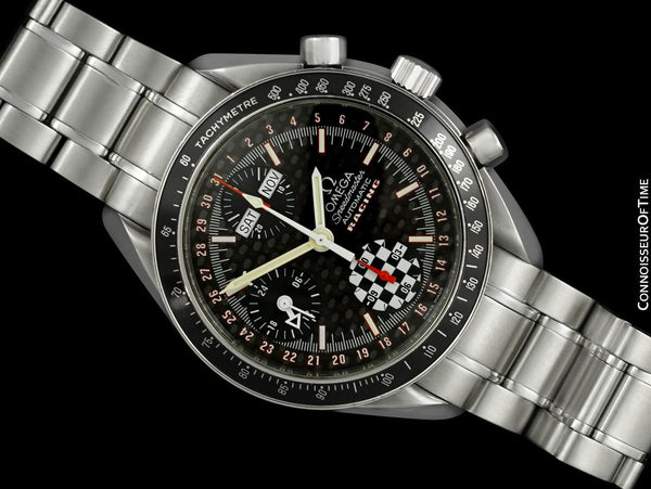 Omega Speedmaster Mens Day Date Limited Edition Michael Schumacher Racing Stainless Steel Chronograph Watch, 3529.50 - Papers & Boxes