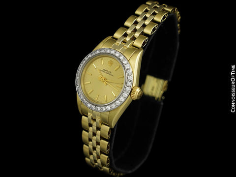 Rolex Ladies Oyster Perpetual 67197 Watch - 14K Gold & Diamonds
