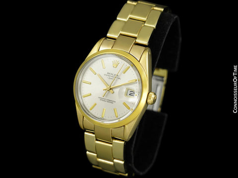 1985 Rolex Oyster Perpetual Date Ref. 15505 Mens Quick-Setting Watch - Gold Shell & Stainless Steel