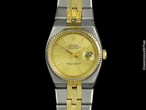 1978 Rolex Datejust Chronometer Rare Ref. 1630 Like Oysterquartz Watch - 14K Gold & Stainless Steel