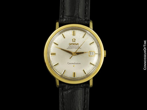 1966 Omega Vintage Mens Constellation, Automatic, Date Watch - 14K Gold & Stainless Steel