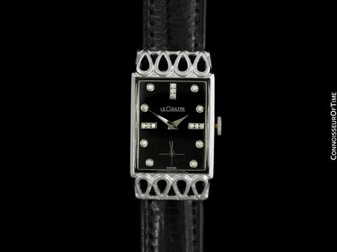 1951 Jaeger-LeCoultre Vintage Mens Watch, 18K White Gold & Diamonds - The Lowell