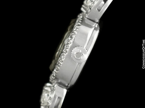 1960's Vintage Ladies Watch with Omega Movement - 14K White Gold and 3.5 Carats of Diamonds