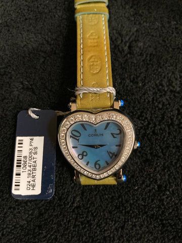 Corum Heartbeat Ladies Luxury Heart Shaped Stainless Steel & Diamond Watch - Near NOS with Tag