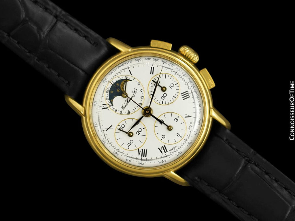 1985 Ed Heuer Mens Rare 125th Anniversary Moon Phase