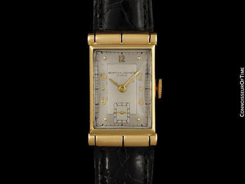 1946 Vacheron & Constantin Mens Vintage Rectangular Watch with Hooded Lugs - 14K Gold