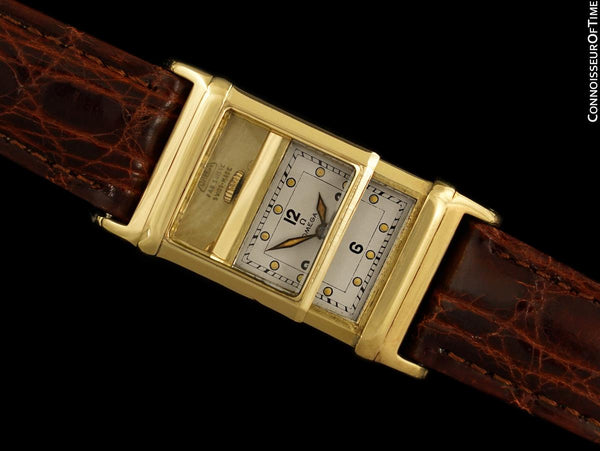 1935 Omega Marine Rare Early Waterproof Patented Case Watch - 14K Gold