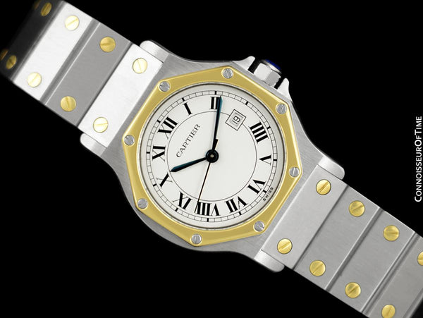 Cartier Santos Octagon Mens Unisex Watch, Automatic - Stainless Steel & 18K Gold