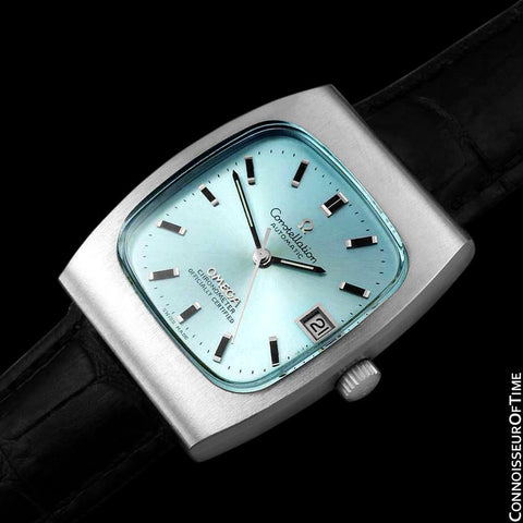 1972 Omega Constellation Mens Automatic Chronometer Watch with Tiffany Blue Dial - Stainless Steel