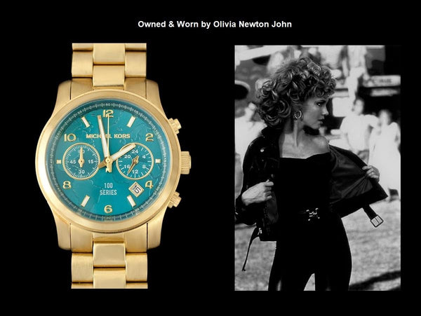 Michael Kors Watch Hunger Stop Ladies Gold Tone Chronograph Watch -  Owned & Worn By Olivia Newton-John