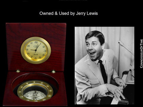 Easton Clock & Compass in Wood box - Owned & Used by Jerry Lewis