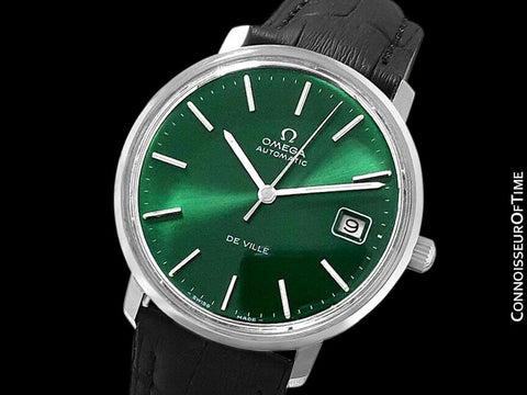 1971 Omega De Ville Vintage Mens Full Size Automatic Watch with Emerald Green Dial - Stainless Steel