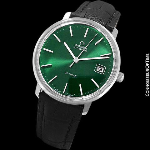 1971 Omega De Ville Vintage Mens Full Size Automatic Watch with Emerald Green Dial - Stainless Steel