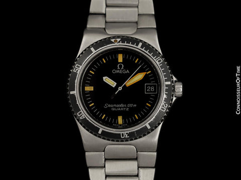 1984 Omega Seamaster Calypso II 120M Vintage Full Size Mens Quartz Watch, Date - Stainless Steel