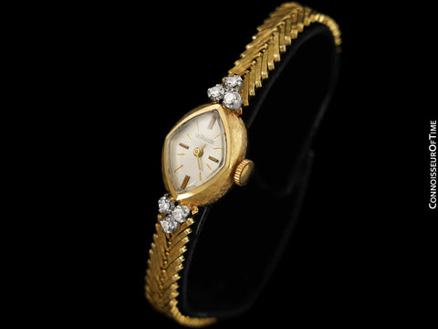 1960's Jaeger-LeCoultre Vintage Ladies 14K Gold & Diamond Watch - Boxes & Papers