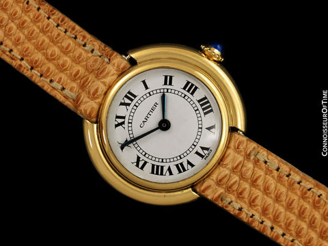  Cartier Ellipse Vintage Ladies Mechanical Watch - Solid 18K Gold