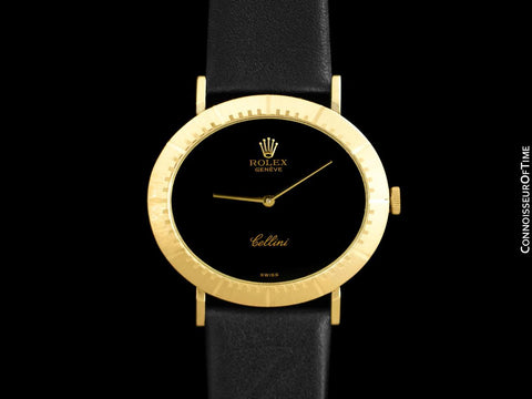 1976 Rolex Cellini Vintage Mens Handwound Oval Watch, Ref. 4083 - 18K Gold