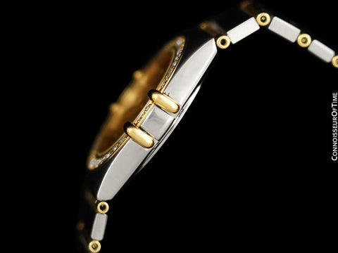 Omega Ladies Constellation Manhattan Bracelet Watch - 18K Gold, Stainless Steel & Factory Set Diamonds