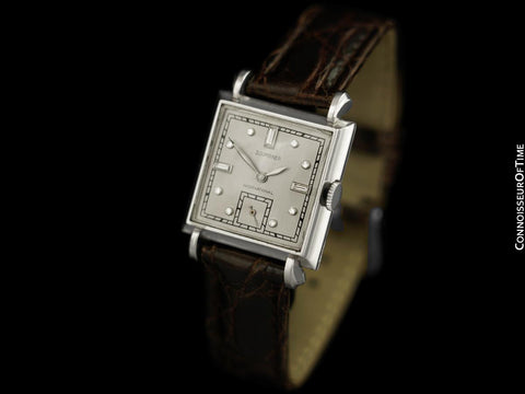 1942 IWC for Gumbiner World War II Era Mens Wristwatch - Platinum & Diamonds