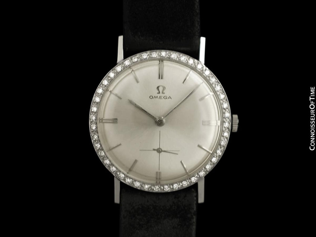1959 Omega Vintage Mens 18K White Gold & Diamond Dress Watch 1959 Omega Vintage Mens 18K White Gold & Diamond Dress Watch