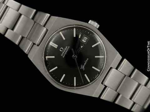 1972 Omega Geneve Vintage Mens Automatic Bracelet Watch, Quick-Setting Date - Stainless Steel