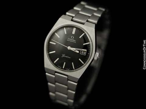 1972 Omega Geneve Vintage Mens Automatic Bracelet Watch, Quick-Setting Date - Stainless Steel