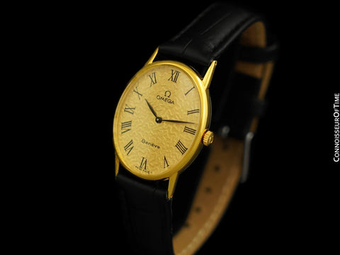 1973 Omega Vintage De Ville Mens Midsize Watch with Special Dial - 18K Gold Plated & Stainless Steel