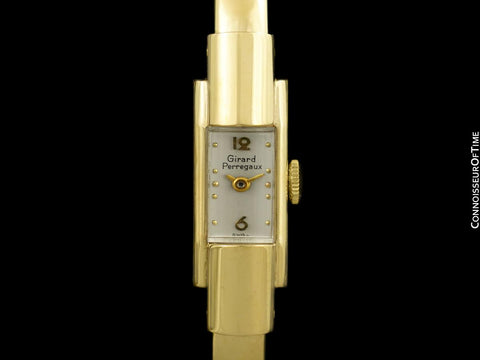 1960's Girard Perregaux Vintage Ladies Cuff Bracelet Factory Original Watch - 14K Gold Watch