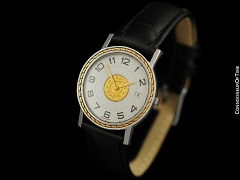 Hermes Sellier Mens or Unisex Quartz Watch - Stainless Steel & 18K Gold