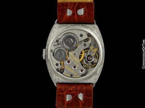 1920's Rolex Art Deco Vintage Mens Bow Tie Dial Tonneau Watch - Sterling Silver