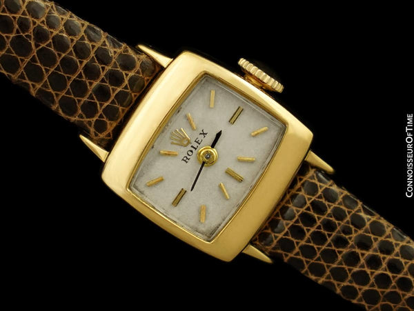 1966 Rolex Precision Pre-Cellini Vintage Ladies "TV" Shaped Watch, Ref. 2629 - 18K Gold