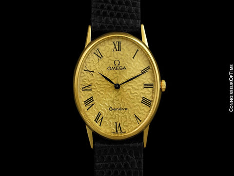 1979 Omega Vintage De Ville Mens Midsize Watch with Special Dial - 18K Gold Plated & Stainless Steel