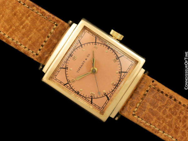 1940's Tiffany & Co. Mens Midsize Vintage Precision Seconds Watch - 14K Rose Gold