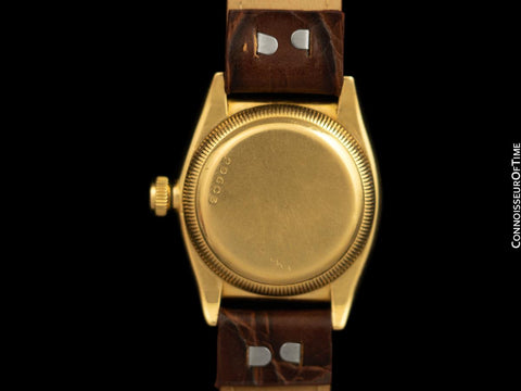 1933 Rolex Vintage Mens Oyster Perpetual Bubbleback 18K Gold Watch - Rare So-Called "Prototype"