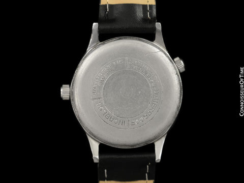 1950's Swiss Landau Date-O-Graph Vintage Large Mens Triple Date Calendar Watch - Stainless Steel