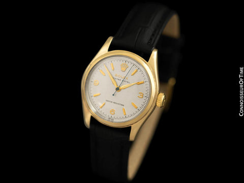 1940's Rolex Oyster Royal Mens Vintage "Shock Resisting" Watch, 14K Gold & Stainless Steel - Classic & Uncommon Design