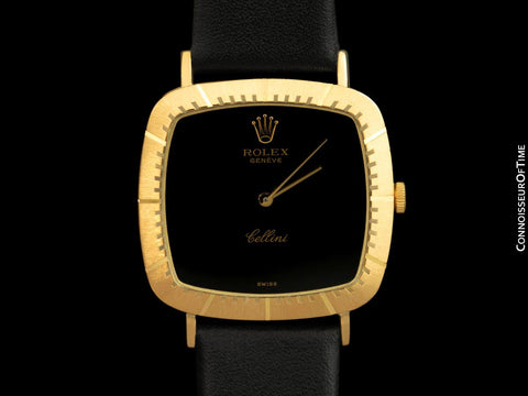 1975 Rolex Cellini Vintage Mens Handwound TV Watch, Ref. 4084 - 18K Gold