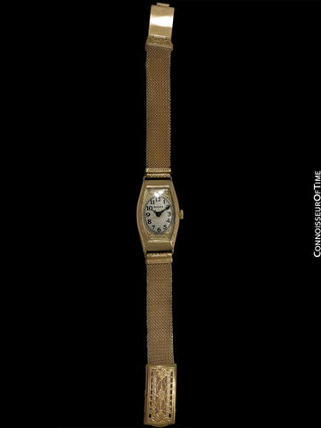 1930's Rolex Art Nouveau Vintage Ladies Tonneau Watch - 9K Rose Gold