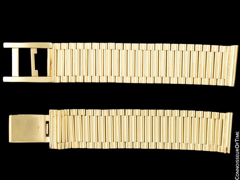 Mens Vintage 17mm Bamboo Style 14K Gold Watch Bracelet (Removed from Patek Philippe)
