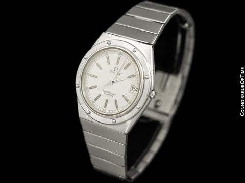 1980 Omega Constellation Marine Mens Uncommon & Cool Vintage Quartz Accuset Watch - Stainless Steel