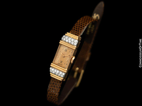 1941 Patek Philippe Vintage Ladies 18K Rose Gold and Factory Diamond Watch with Box