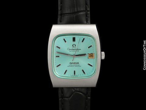c. 1971 Omega Constellation Mens Automatic Chronometer Watch with Tiffany Blue Dial - Stainless Steel
