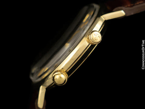 1966 Jaeger-LeCoultre Memovox Vintage Mens Reveil Wrist Alarm - 14K Gold