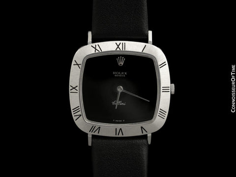1970 Rolex Cellini Vintage Mens Midsize Handwound TV Watch, Ref. 3830 - 18K White Gold