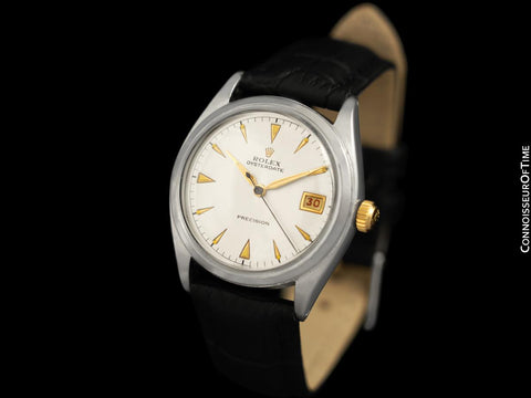 1953 Rolex Oysterdate Vintage Mens Handwound Watch with Red Date - Stainless Steel & 18K Gold
